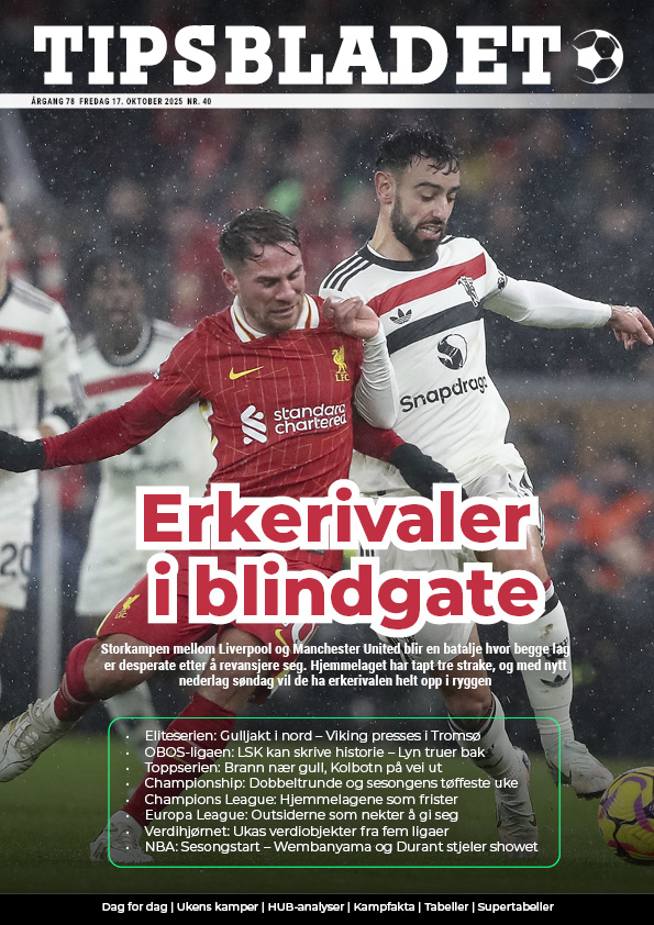Tipsbladet utgave 40-2025 er ute nå! 1 Tipsbladet utgave 40-2025