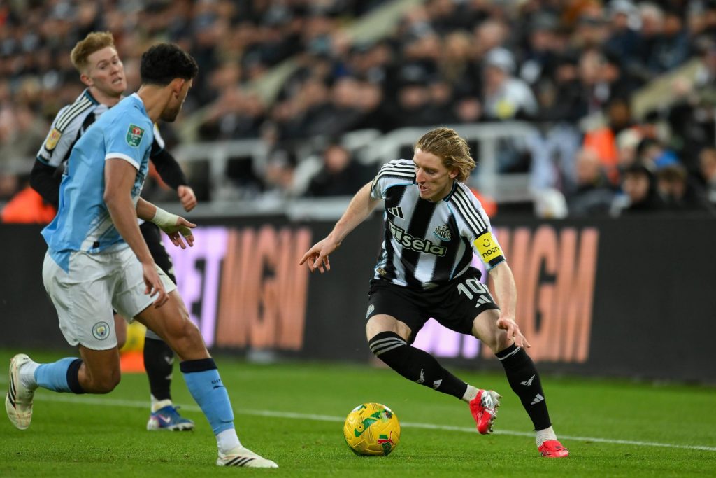 Ligacup: Manchester City - Newcastle Antony Gordon Newcastle. Credit IMAGO NurPhoto