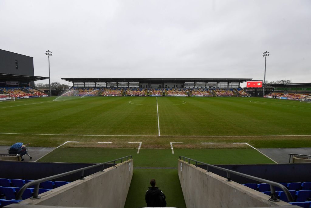 York City sitt nye anlegg håper på spill i League Two neste sesong. 