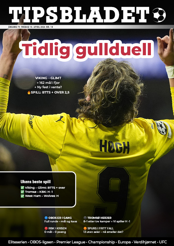 Tipsbladet utgave 14-2026: Tidlig gullduell 1 Tipsbladet utgave 14-2026
