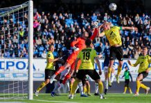 Feberredning berget nyopprykkede Start – sikret ett poeng mot Sarpsborg Starts keeper Jacob Pryts under oppgjøret mot Sarpsborg. Foto: Christoffer Andersen / NTB