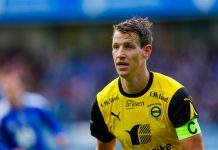 Lehne Olsen = mål – ble matchvinner mot Molde Lillestrøms Thomas Lehne Olsen under eliteseriekampen i fotball mellom Molde og Lillestrøm mandag. Foto: Svein Ove Ekornesvåg / NTB.