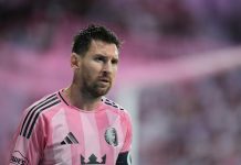 Messi scoret da Inter Miami åpnet ny storstue med uavgjort Lionel Messi scoret Inter Miamis første mål på deres nye hjemmebane. Foto: Rebecca Blackwell / AP / NTB