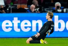 Andreas Schjelderup scoret på straffe for Benfica i toppkampen mot byrival Sporting søndag. Foto: Fredrik Varfjell / NTB