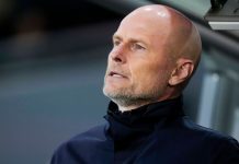 Norges landslagssjef Ståle Solbakken under EM-kvalifiseringskampen mot Spania på Ullevaal i oktober 2023. Foto: Fredrik Varfjell / NTB