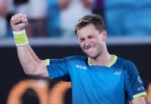 Ruud cruiset videre i Monaco – beseiret franskmann Casper Ruud vant sin 2.-rundekamp i Monaco. Foto: Aaron Favila / AP / NTB