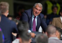 Barcelona varsler ny dommerklage: – En skam Barcelona-president Joan Laporta raser. Foto: Manu Fernandez