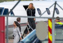 Erling Braut Haaland og Isabel Haugseng Johansen på Gardermoen. Foto: Cornelius Poppe / NTB