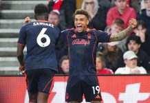 Nottingham Forest-spillerne fikk mye å juble for mot Sunderland. Foto: Owen Humphreys / AP / NTB