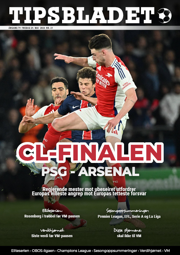 Tipsbladet utgave 21-2026: CL-finalen PSG – Arsenal 1 Tipsbladet utgave 21-2026