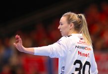 Storhamar tok første stikk i finalen – landslagsmålvakt storspilte Eli Marie Raasok storspilte for Storhamar. Foto: Christoffer Andersen / NTB