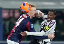 Torbjørn Heggem fra en Bologna-kamp mot Juventus. Foto: Spada / LaPresse / AP / NTB