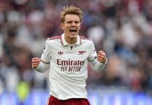 Martin Ødegaard levert en helt avgjørende assist da Arsenal slo West Ham 1-0 sist uke. Nå venter Burnley på hjemmebane. Foto: Ian Walton / AP / NTB