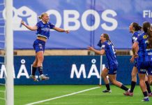 Mathea Berg-Solemdal scoret Stabæks første mål på sin nye hjemmebane. Foto: Thomas Fure / NTB