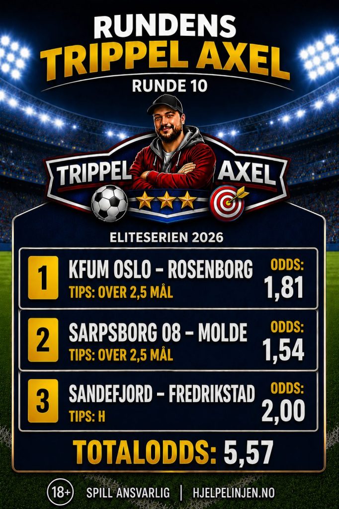 Eliteserie-rundens Trippel Axel: Oddstips til runde 10 1 Trippel Axel