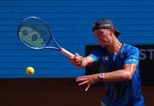 Budkov Kjær nærmer seg US Open – innledet kvalifiseringen med seier Nicolai Budkov Kjær var i aksjon i New York tirsdag. Foto: Manu Fernandez / AP / NTB