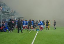 NFF bøtelegger VIF og LSK etter hett derby Oppgjøret mellom Vålerenga og Lillestrøm måtte stoppes flere ganger på grunn av røyk på banen og kasting av diverse gjenstander. Foto: Lise Åserud / NTB