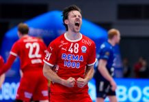 Kolstad tok første stikk i sluttspillfinalen – slo Drammen med fire mål Kolstads Sigvaldi Gudjonsson. Foto: Ole Martin Wold / NTB