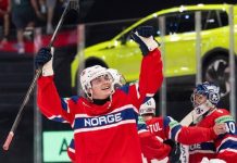 Noah Steen jubler for norsk VM-suksess. Foto: Anthony Anex