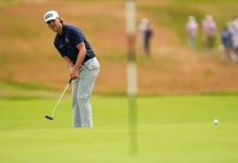 Reitan med god sisterunde i British Open – ble nummer 18 Kristoffer Reitan på hull tre i andre runde under U.S. Open i juni. Foto: Gerald Herbert / AP Photo / NTB