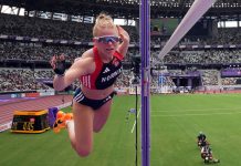 Faye nær norsk rekord i stav i Bergen Den norske stavhopperen Kitty Friele Faye under VM i Tokyo i 2025. Foto: Pawel Kopczynski / Pool via AP / NTB.