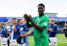 Sarpsborg-keeperen solgt til fransk storklubb Sarpsborg 08s keeper Mamour Ndiaye. Foto: Christoffer Andersen / NTB
