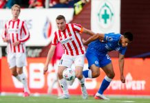 Tromsø-stopper fortvilte: – Elendig Ruben Yttergård Jenssen i aksjon i torsdagens kamp. Foto: Rune Stoltz Bertinussen / NTB
