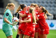 Serieleder Brann med målshow mot Røa – cruiset videre i Toppserien Brann kunne juble for mange mål mot Røa. Foto: Carina Johansen / NTB