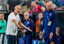 En engasjert landslagssjef Ståle Solbakken under årets VM. Foto: Fredrik Varfjell / NTB