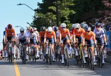 Demi Vollering tok VM-gull i Montreal – profiler brøt etter stygg velt Det nederlandske laget styrte hovedfeltet lørdag. Foto: Graham Hughes / The Canadian Press via AP / NTB