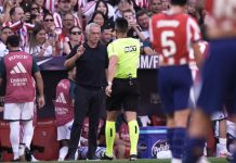 José Mourinho sparte ikke på kruttet etter tapet for Atlético Madrid. Foto: Bernat Armangue / AP Photo / NTB