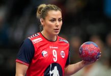 Nora Mørk avgjorde kvartfinalen i den danske cupen for Esbjerg med scoring rett før slutt. Foto: Beate Oma Dahle / NTB