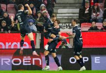Viking feirer etter å ha scoret i bortekampen mot Brann. Foto: Paul S. Amundsen / NTB