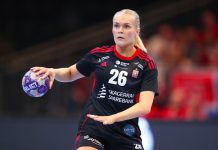 Europahåpet lever for Molde og Larvik Maja Furu Sæteren scoret mange mål for Larvik mot Nice lørdag. Her fra 2025. Foto: Christoffer Andersen / NTB