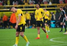 Dortmund avga poeng uten Ryerson – mistet to måls ledelse i sluttminuttene Borussia Dortmunds hjemmekamp mot Werder Bremen endte med skuffelse da gjestene berget 2-2 med to mål helt på tampen. Foto: Martin Meissner